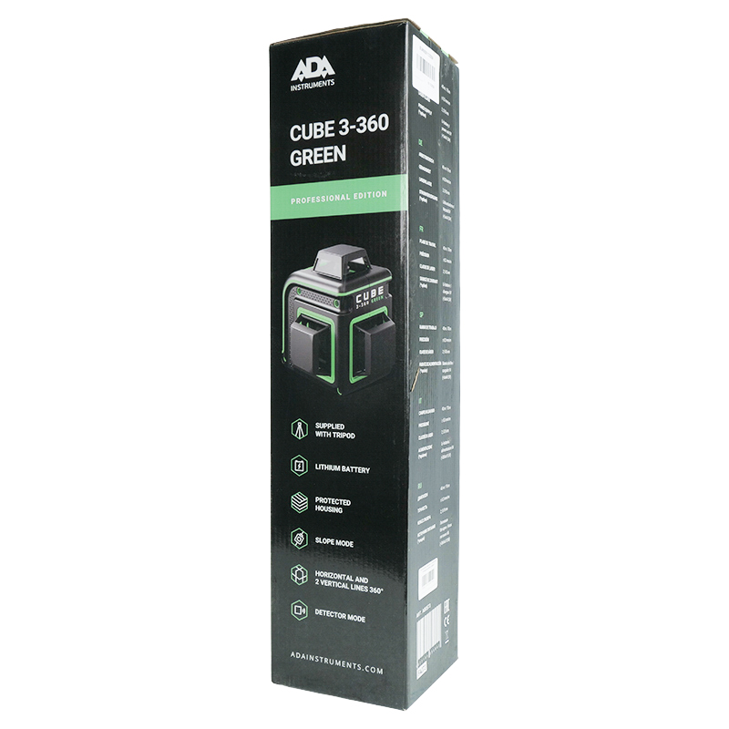 Построитель лазерных плоскостей Ada Cube 3-360 GREEN, Professional Edition А00573 в Костроме