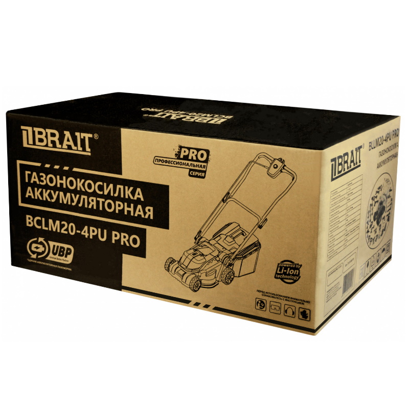 Газонокосилка аккумуляторная Brait BCLM20-4PU PRO 21.01.305.101, щеточный АКБ-1.4 Ач, 1 АКБ в комплекте, З/У-2,4А в Костроме