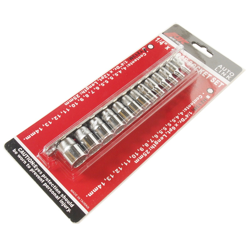 Набор головок торцевых 12-гранных JTC JTC-T213M, 1/4" 4-14 мм, L=25 мм, 13 шт в Угличе