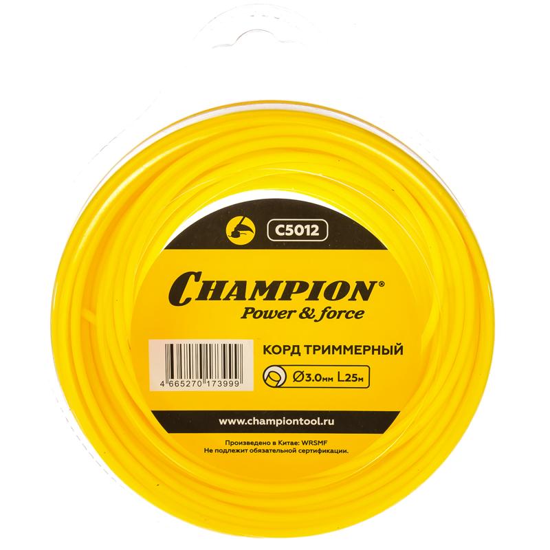 Леска для триммера Champion C5012, круг, 3 мм, 25 м в Вологде