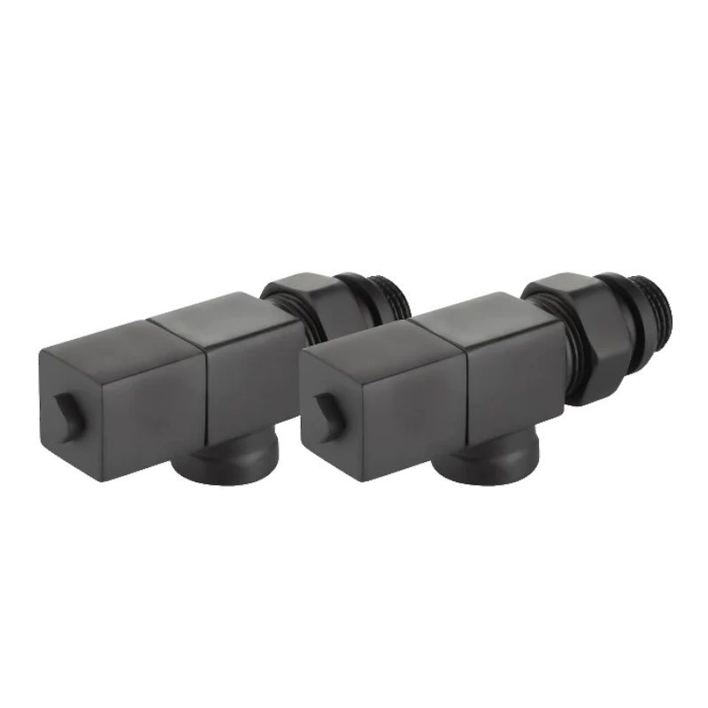 Набор дизайн-вентилей Royal Thermo CUBE НС-1422573, осевой, черный, 1/2" в Коврове