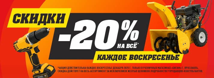 Воскресная скидка -20%
