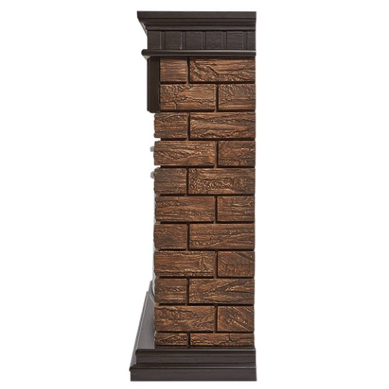 Портал Firelight Bricks Wood 30 НС-1287018, камень темный, шпон венге в Иваново