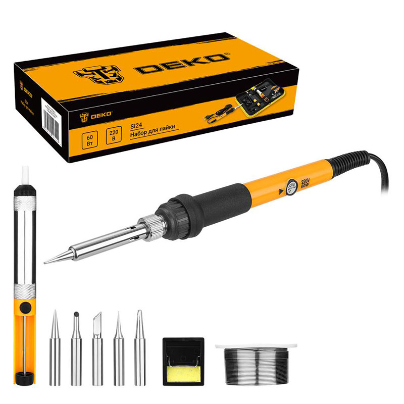 Набор для пайки Deko SI24 065-0414 5 предметов в пенале 1301₽