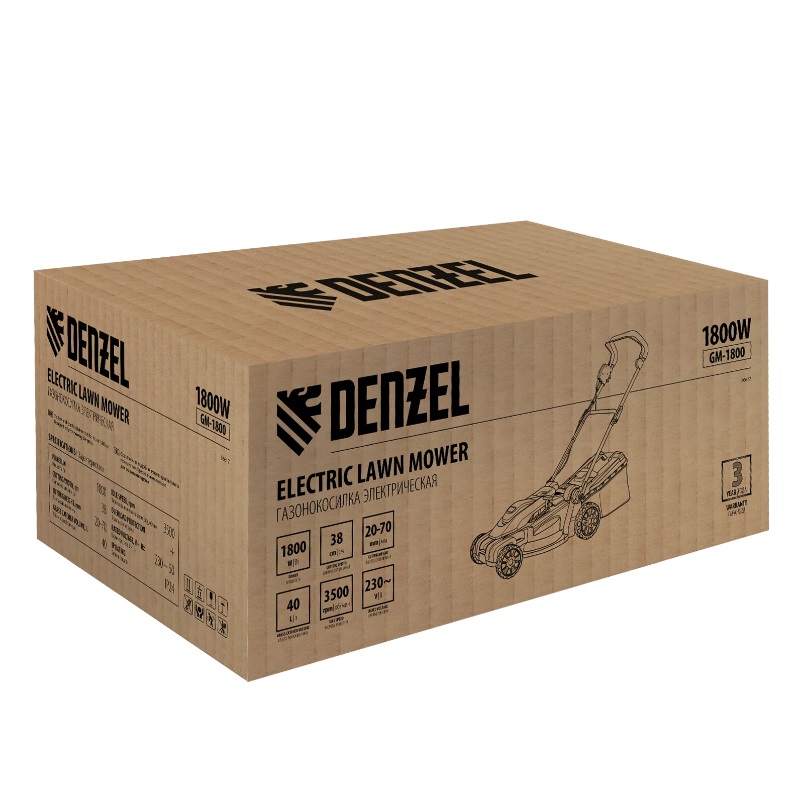 Газонокосилка электрическая Denzel GM-1800 96617 (1800 вт, ширина скашивания 38 см) в Иваново