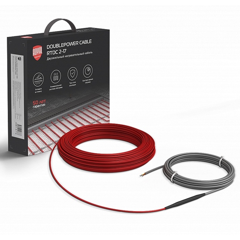 Кабель нагревательный Royal Thermo Doublepower Cable RTDC 2-17-200 НС-1599072 комплект 2590₽