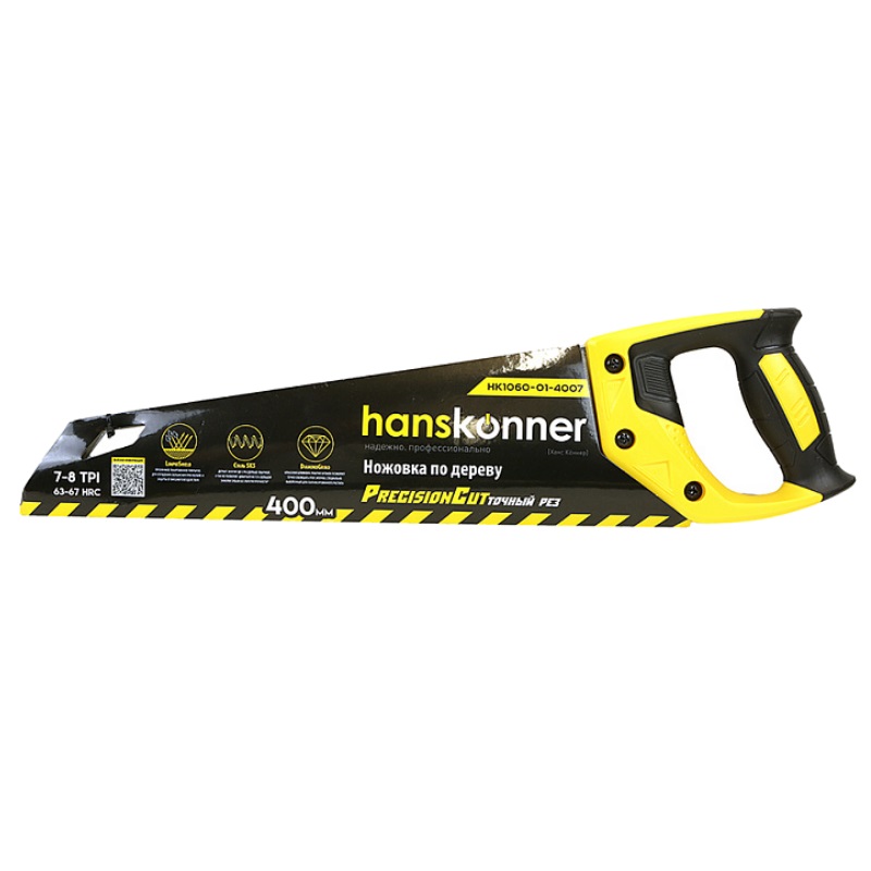 Ножовка по дереву Hanskonner HK1060-01-4007 (400 мм, 7-8 TPI, SK5, 3D зуб) в Ярославле
