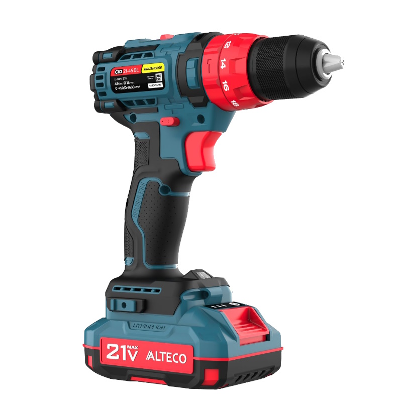 Бесщеточная аккумуляторная ударная дрель шуруповёрт Alteco CID 21-45 BL 71409
