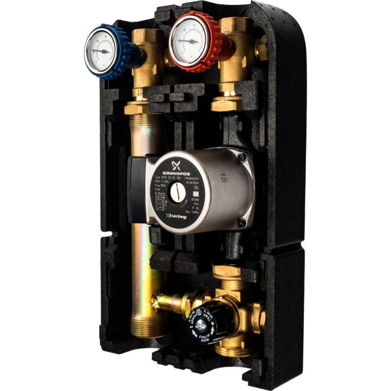 Насосная группа Stout с термостатическим смесительным клапаном 1" насосом Grundfos UPSO 25-65 SDG-0002-002502 в Костроме