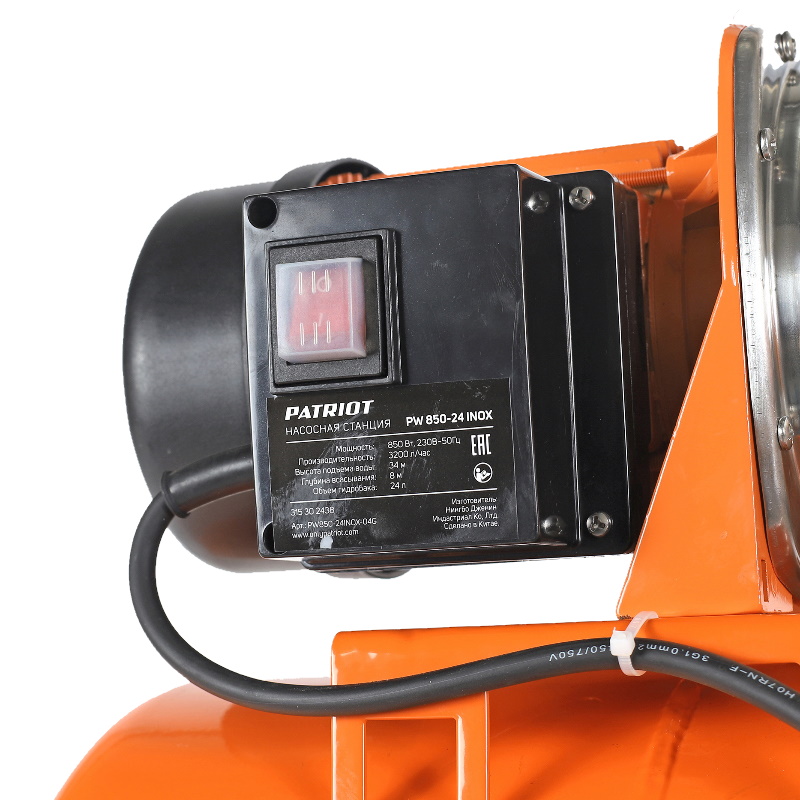 Насосная станция Patriot PW 1200-24 INOX 315302620 бак 24 л, 1200 Вт, 3800 л/час в Кинешме