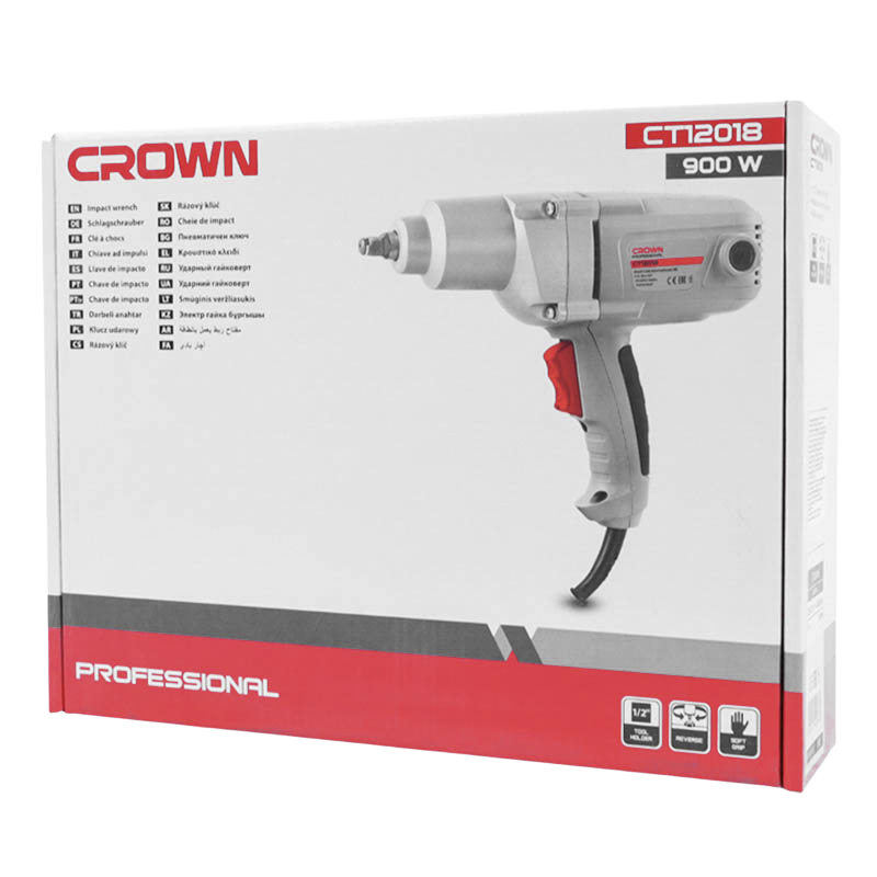 Гайковерт для колес Crown CT12018 (электрический, ударный, макс крутящий момент 320 Нм, кабель 5 м)
