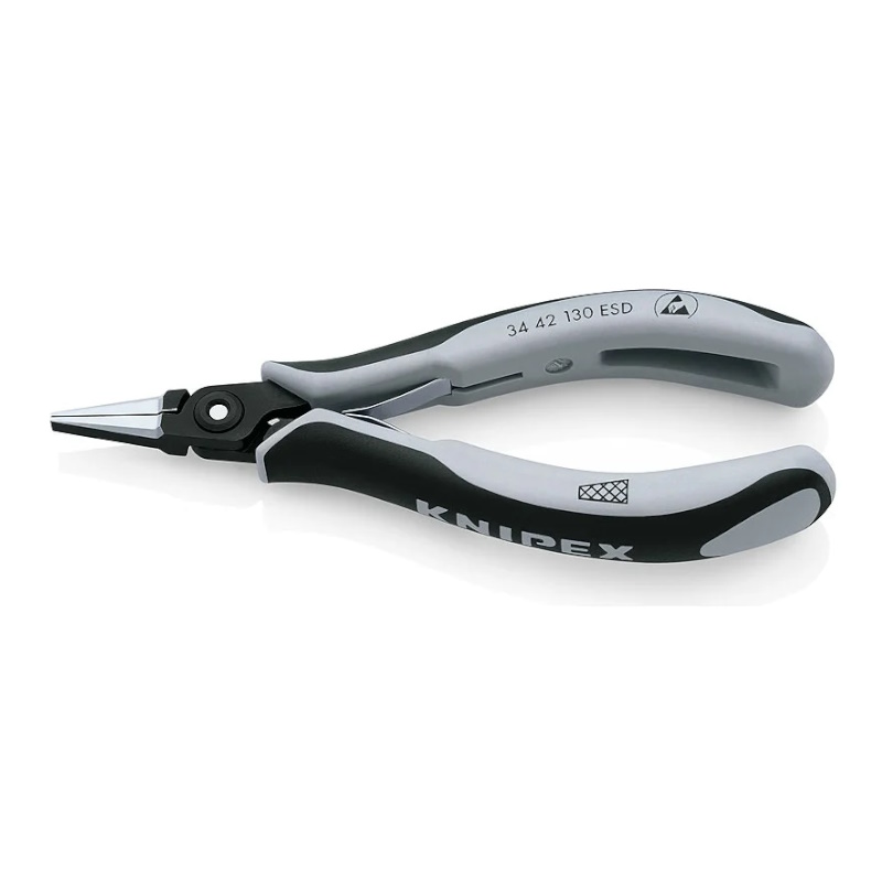 Плоскогубцы захватные прецизионные для электроники Knipex KN-3442130ESD плоские широкие губки с насечкой 130 мм 10329₽