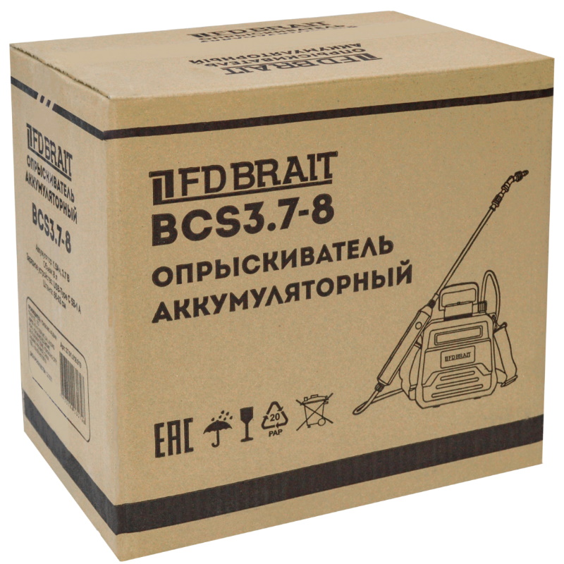 Опрыскиватель аккумуляторный Brait BCS3.7-8 27.01.018.019, объем 8 л, АКБ 3.7 В,1.5 Ач в Ярославле