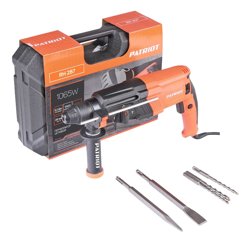 Перфоратор Patriot RH 287 140301329 в кейсе, с защитной муфтой