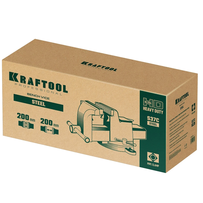 Стальные слесарные тиски Kraftool Steel 32701-200, 200 мм в Муроме