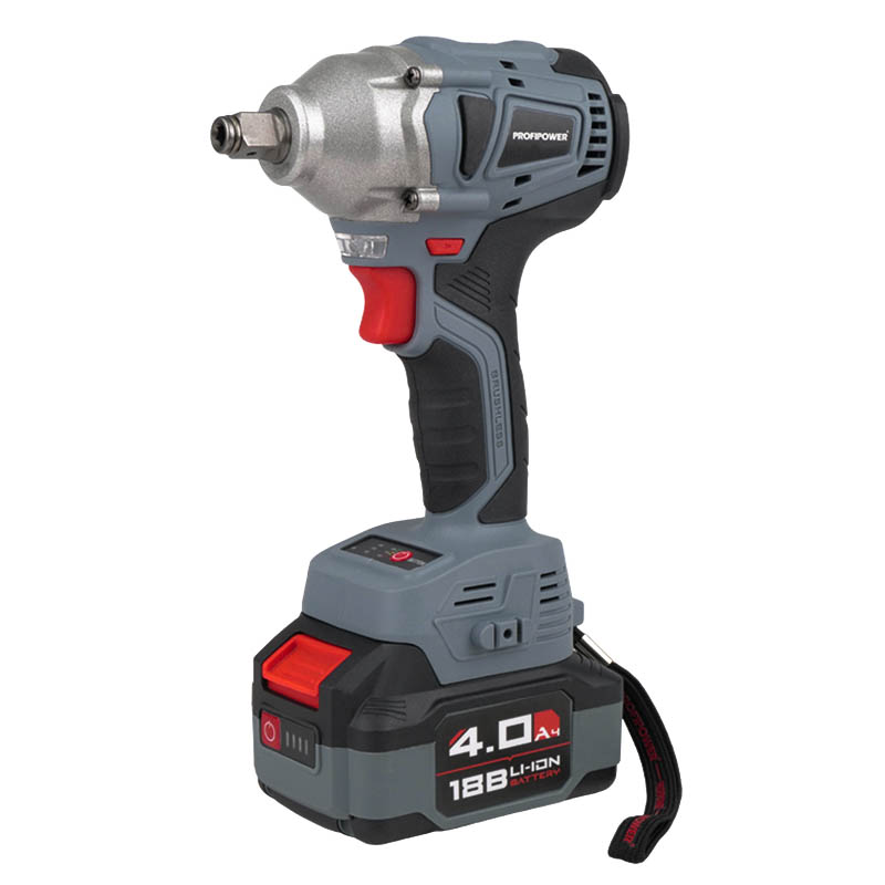 Аккумуляторный гайковерт ударный ProfiPower MKDTW-18V (330 нм, 2xLi-ion-18В, 4.0Ач, З/У, кейс, бесщеточный тип) в Угличе