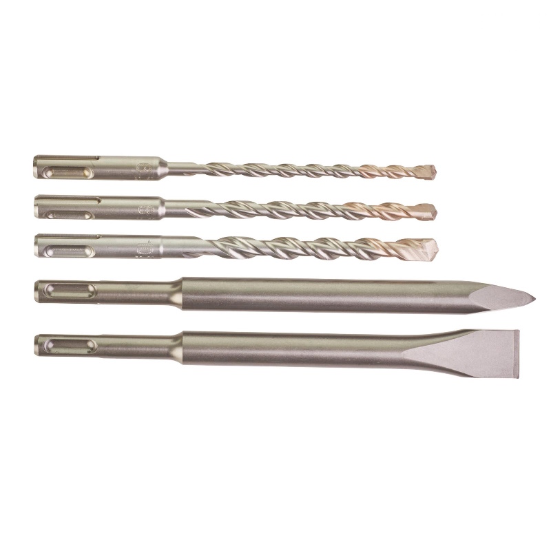 Буры Milwaukee 4932430002, SDS+ / Долота SDS+ набор 5 единиц (6/8/10x160 мм, острое/плоское долота) в тубе