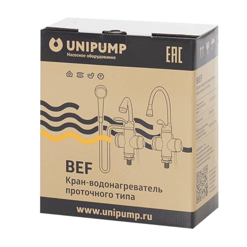 Проточный кран-водонагреватель Unipump BEF-001-02 88402, с дисплеем и гибким изливом  в Нижнем Новгороде