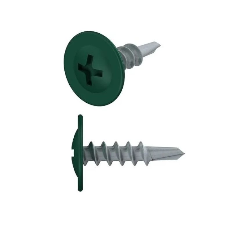 Саморез Starfix SM-18340-14000 42х16 мм с прессшайбой цинк со сверлом RAL 6005 14000 шт в коробе 14653₽