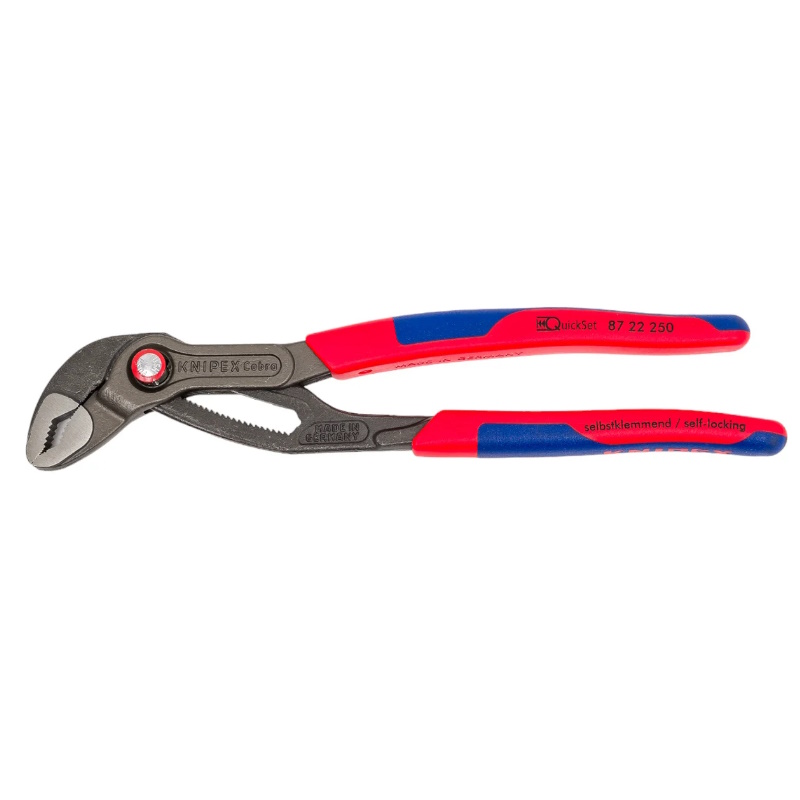 Клещи переставные Knipex Cobra QuickSet KN-8722250SB, зев 50 мм, длина 250 мм, 2-компонентные ручки  в Кинешме