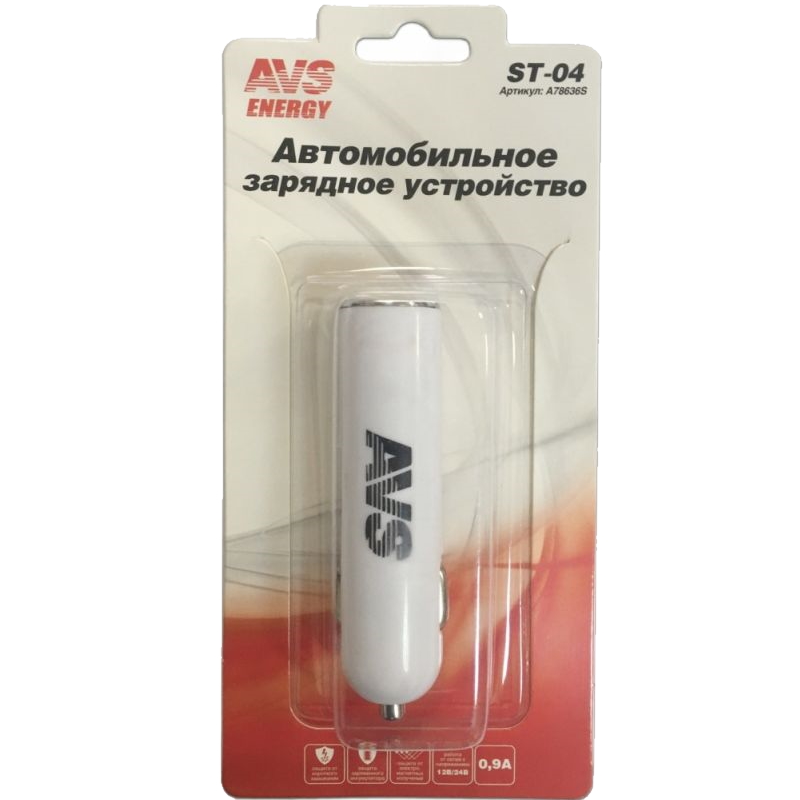 Автомобильное зарядное устройство AVS USB 1 порт ST-04 (0.9A) в Иваново