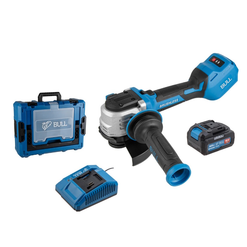Угловая шлифмашина (болгарка) аккумуляторная Bull CSG 1812-1 SR Xcase XLTpro 1333997, 125 мм, 18 В, плавный пуск, регулировка оборотов в Иваново