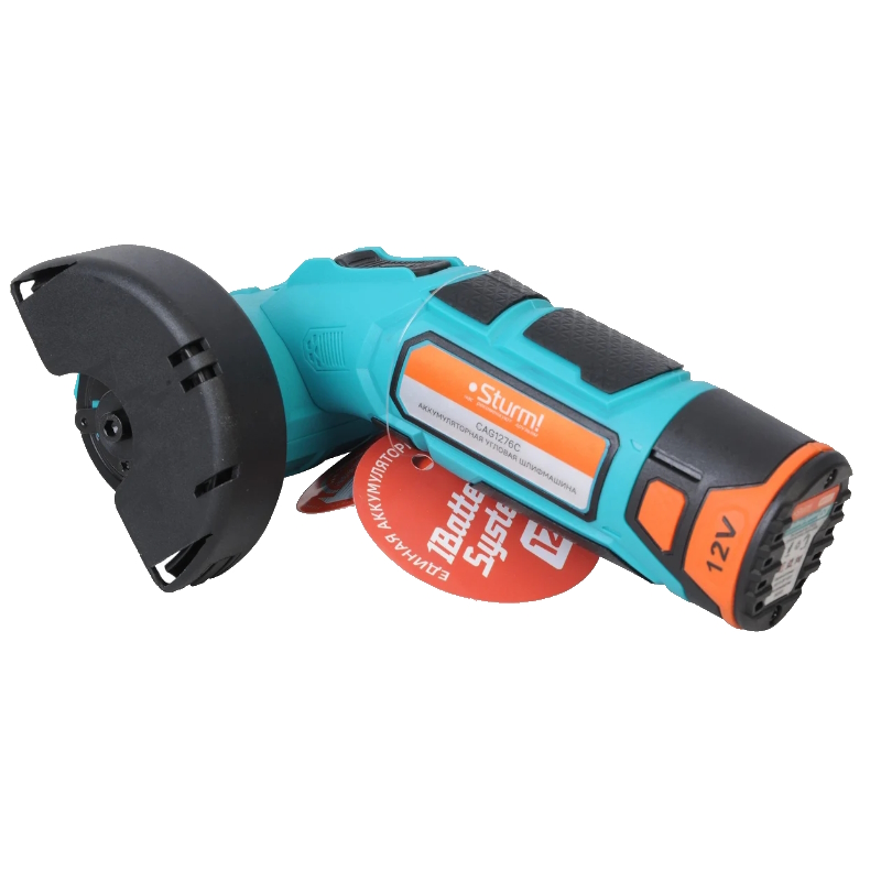 Аккумуляторная УШМ Sturm CAG1276C, 1BatterySystem12V