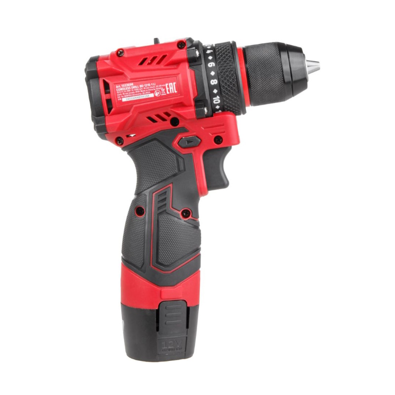Аккумуляторная дрель-шуруповерт Wortex LX BD 1215-1 Li 1333698, 12В, 30 Нм, 1.5 Ач акб, патрон 10 мм, бесщёточный во Владимире