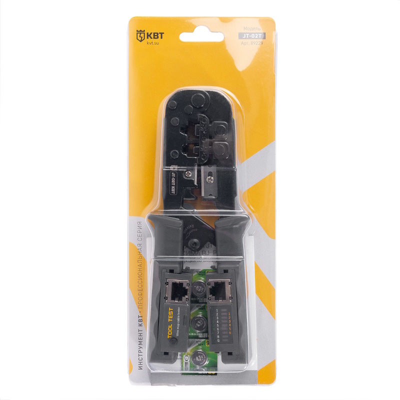 Пресс-клещи КВТ JT-02T 89229, для RJ разъемов, серия ПРОФИ