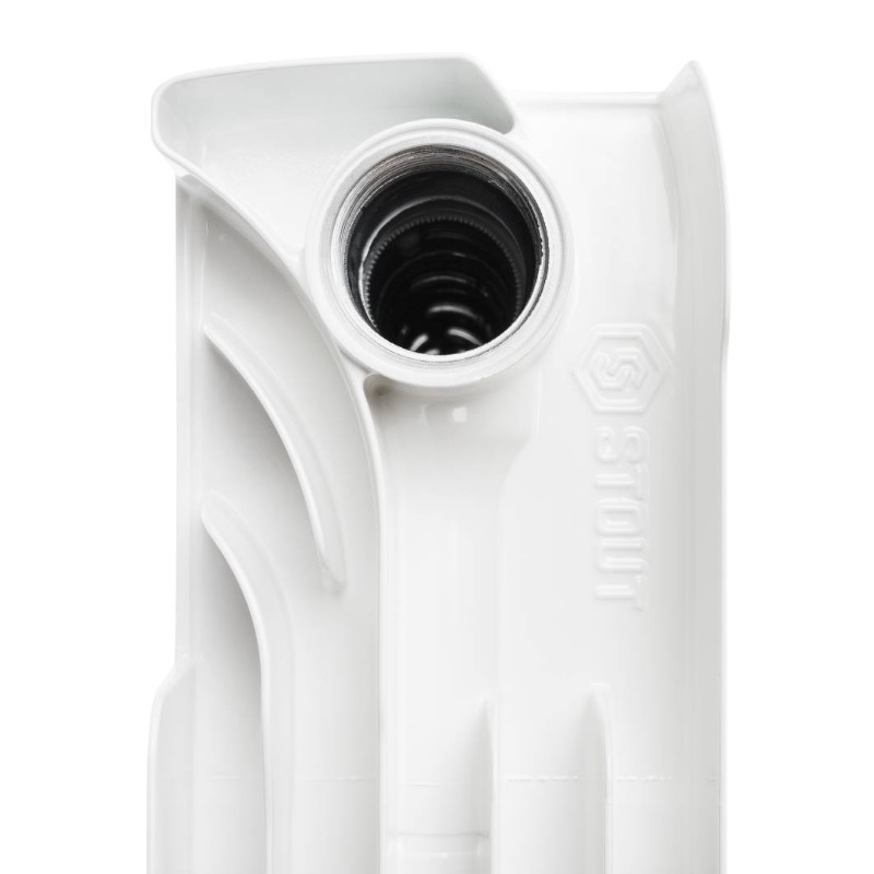 Биметаллический радиатор Stout Space 350 SRB-0310-035008, RAL9016, 8 секций, боковое подключение в Иваново