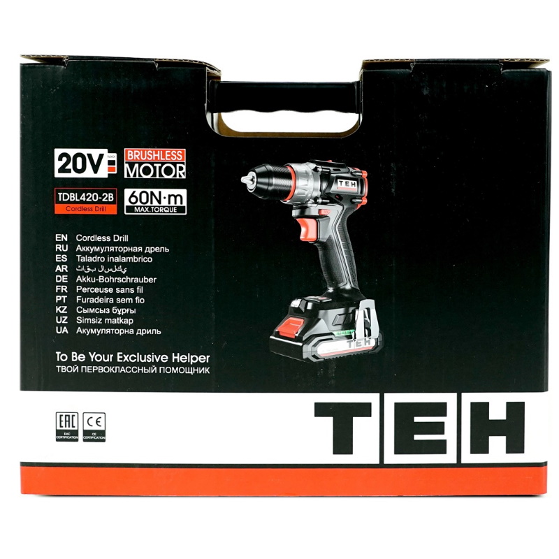 Дрель аккумуляторная Teh TDBL420-2B, 20V в Угличе