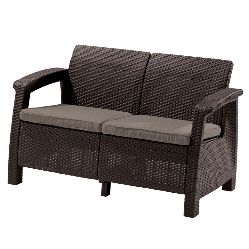 Диван садовый Keter CORFU II LOVE SEAT brown двухместный в Рыбинске