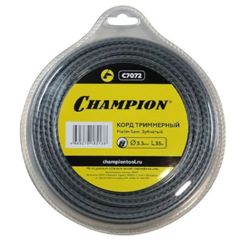 Корд триммерный Champion Platin Saw C7072 35 мм 35 метров зубчатый 796₽
