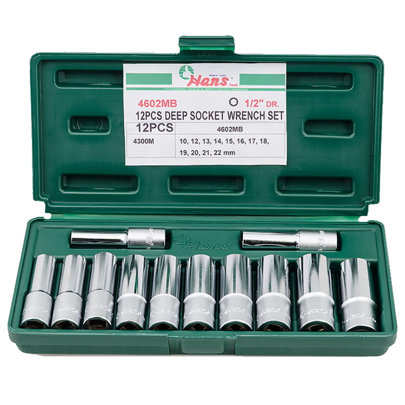 Комплект 6-гранных головок Hans 4602MB 10-22 мм 12 предметов 4937₽