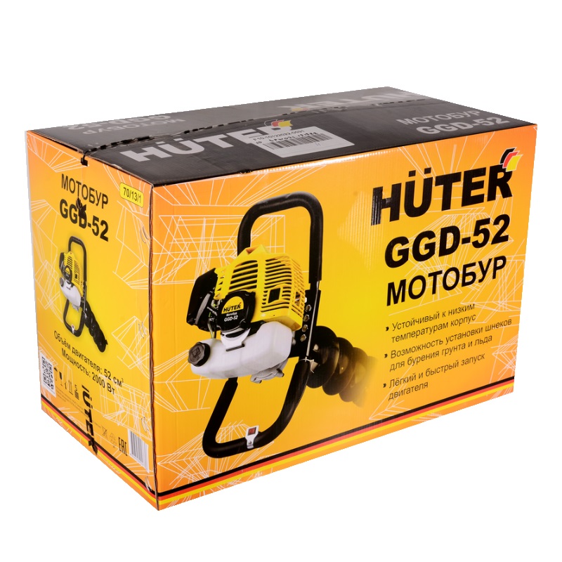 Мотобур Huter GGD-52 70/13/1 4606059025306 для слоистого полного примесей льда в Кинешме