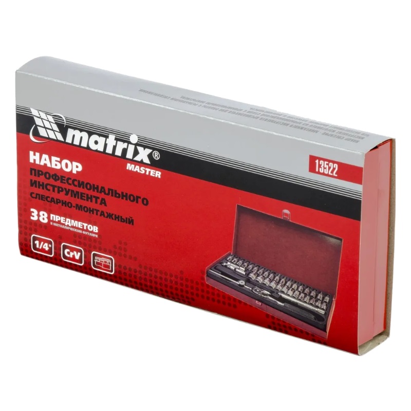 Набор инструментов Matrix 13522, 1/4", 38 предметов