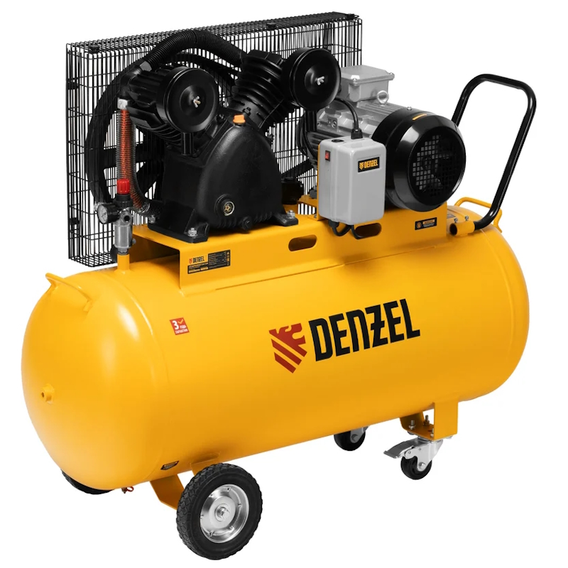 Компрессор воздушный ременной привод Denzel BCV 5500-T/200 58122, 5,5 кВт, 200 литров, 850 л/мин