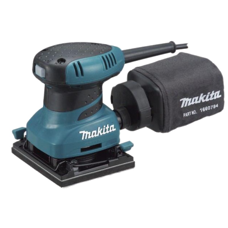 Вибрационная шлифовальная машина Makita BO4556, 200 Вт, 112х102 мм, с пылесборником и комплектом наждачной бумаги в Твери