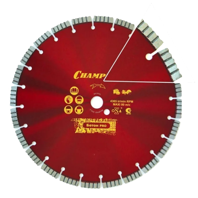 Диск алмазный бетон Champion Pro C1627, 500/25,4/10/4 Concremax (13л/с бетон отвержд.,ж/б с наполн.сред.тв) в Ярославле