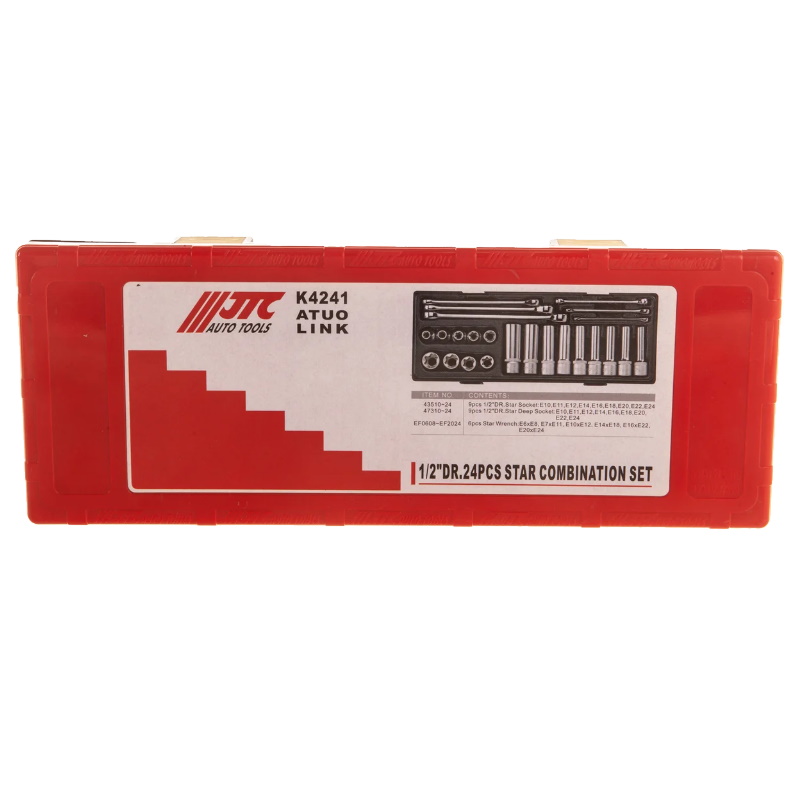 Набор инструментов JTC JTC-K4241, TORX (ключи Е6-Е24, головки Е10-Е24) в кейсе 24 предмета в Костроме