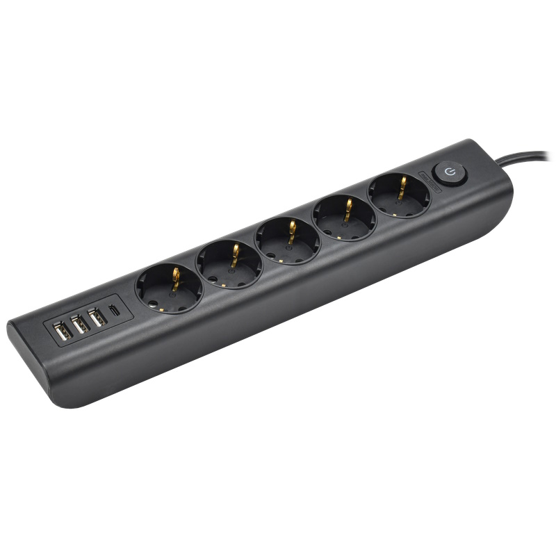 Удлинитель IEK MODERN У05В WYP12-16-05-02-ZKU-K02, с/з, 2м, 3х1мм2, 16А/250В, USBх4, черный в Иваново