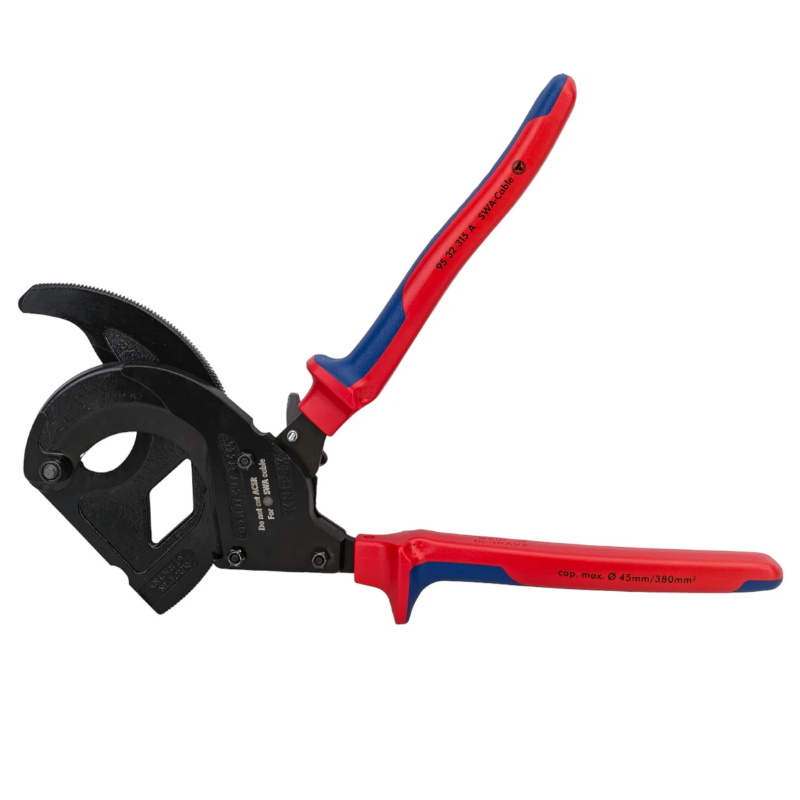 Кабелерез c трещоткой Knipex KN-9532315A, для кабелей со стальным армированием, SWA Ø 45 мм (380 мм²/MCM 750), длина 31