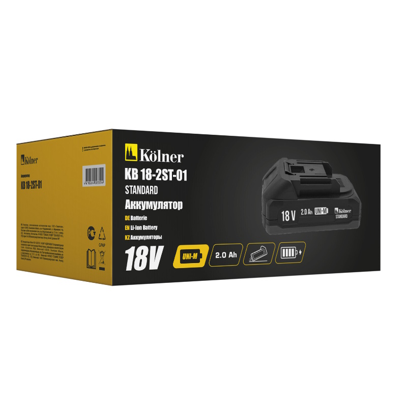 Аккумулятор Kolner KB 18-2ST-01 4610264003554, 18В UNI-M Standard, 2.0Ач, Li-lon