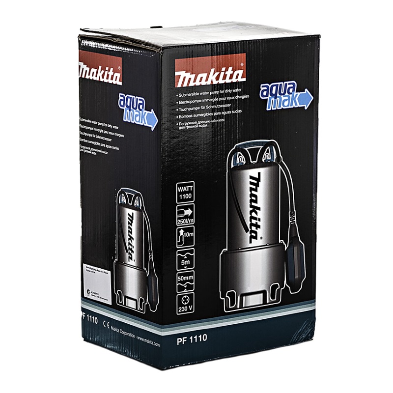 Дренажный насос для грязной воды Makita PF1110 (1.1 кВт, вес 6.7 кг, напряжение 220В) в Кинешме