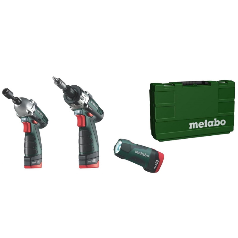 Аккумуляторная дрель-шуруповерт Metabo COMBOMax 12 + ударный винтоверт + фонарь 685018000 в Иваново
