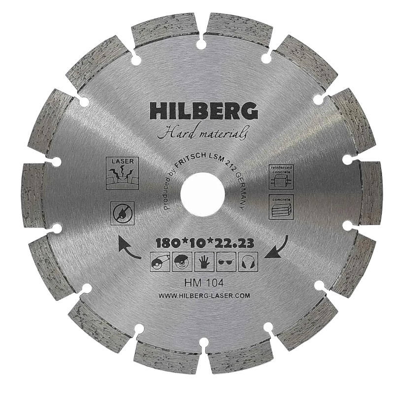Диск алмазный отрезной Hilberg Hard Materials Лазер HM104, 180*22.23  в Кинешме