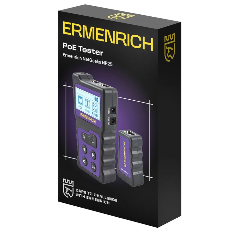 Кабельный PoE-тестер Ermenrich NetGeeks NP25 85299, фиолетовый  в Вологде