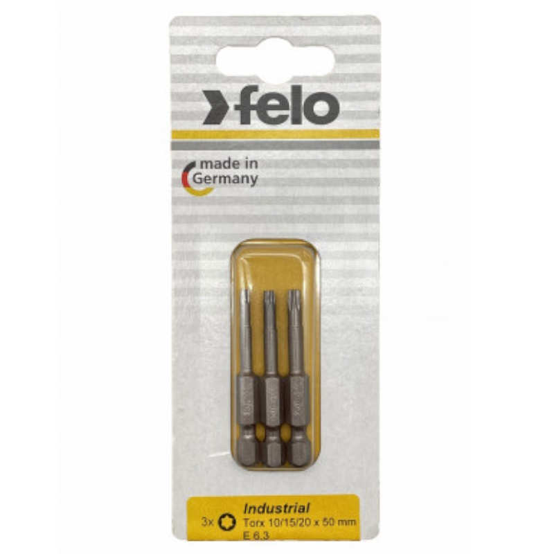 Биты Felo Industrial 03693116, TX10/TX15/TX20, 50 мм, 3 шт., в блистере (Германия) в Ярославле