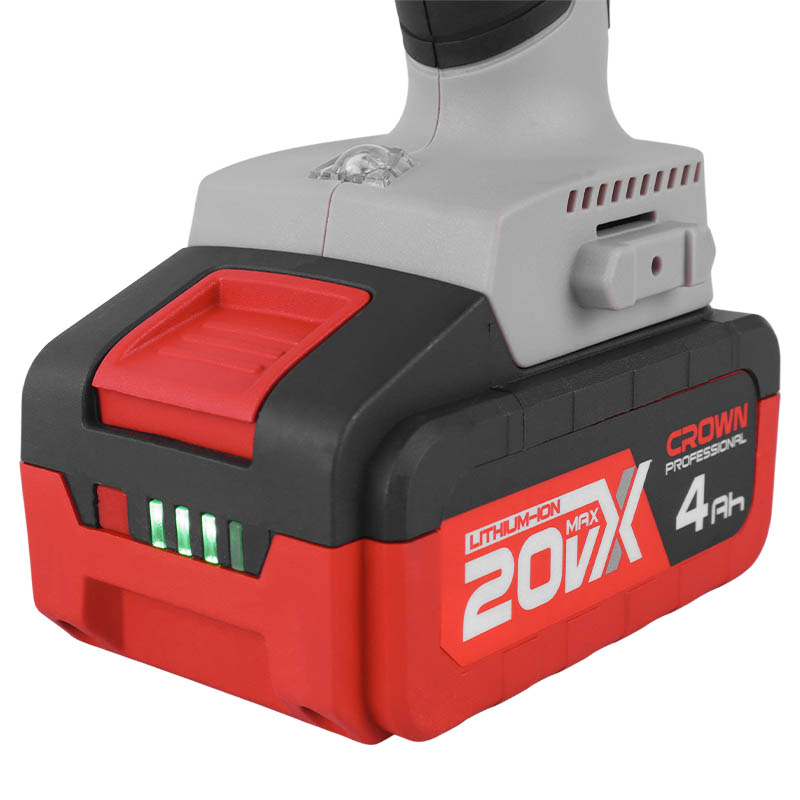 Аккумуляторный шуруповерт Crown CT21076HMX-4 BMC (20В, 4Ач*2, 60Нм)