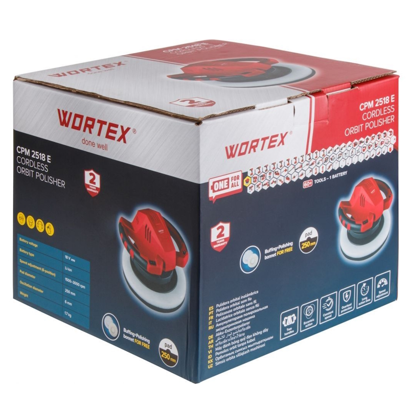 Аккумуляторная полировальная машина Wortex CPM 2518 E 1334507, в кор. ALL1 SOLO в Муроме